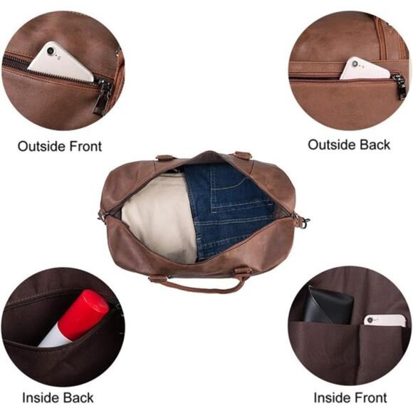 Weekender Overnight Bag Carry On Bag Travel Bag with Shoe Pouch - Picture 5 of 7